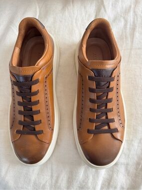 Allen Edmonds Two-Tone Tan and Dark Brown Leather Sneakers